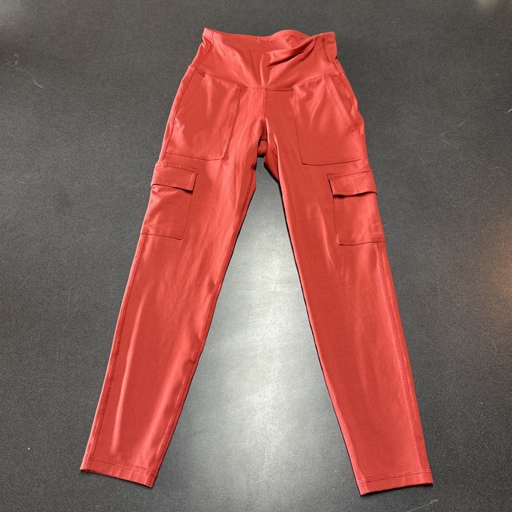 Old Navy High-Rise Elevate PowerPress Cargo 7/8 Length Leggings Orange S Small